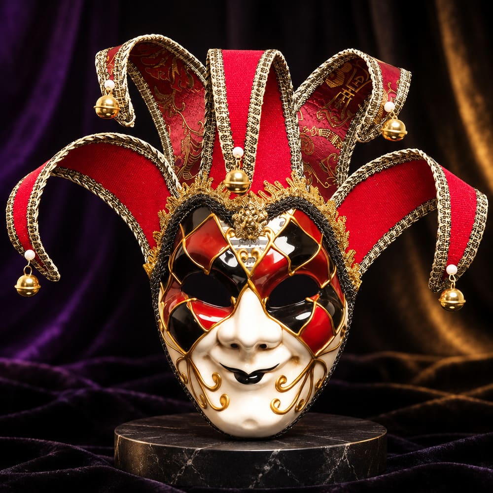 Masque Arlequin Rouge - Fabrizio