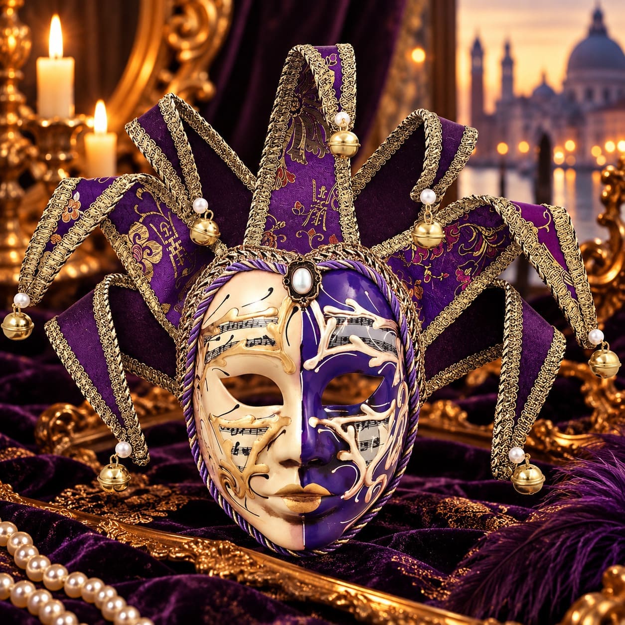 Masque Arlequin Violet – Rosalba