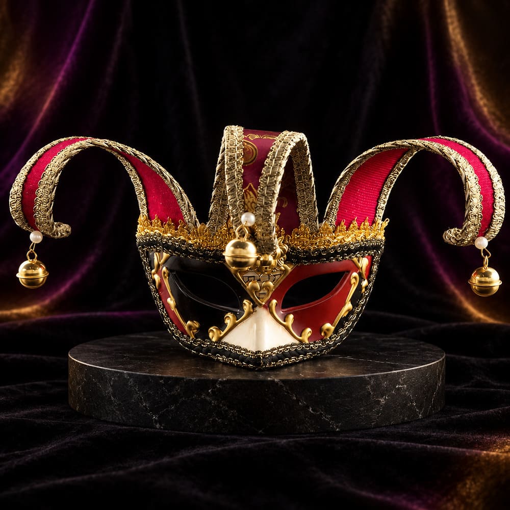 Masque Commedia Dell'Arte Arlequin Rouge - Jacopo