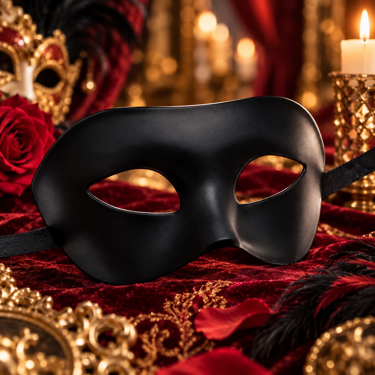Masque Loup Vénitien Noir – Roméo