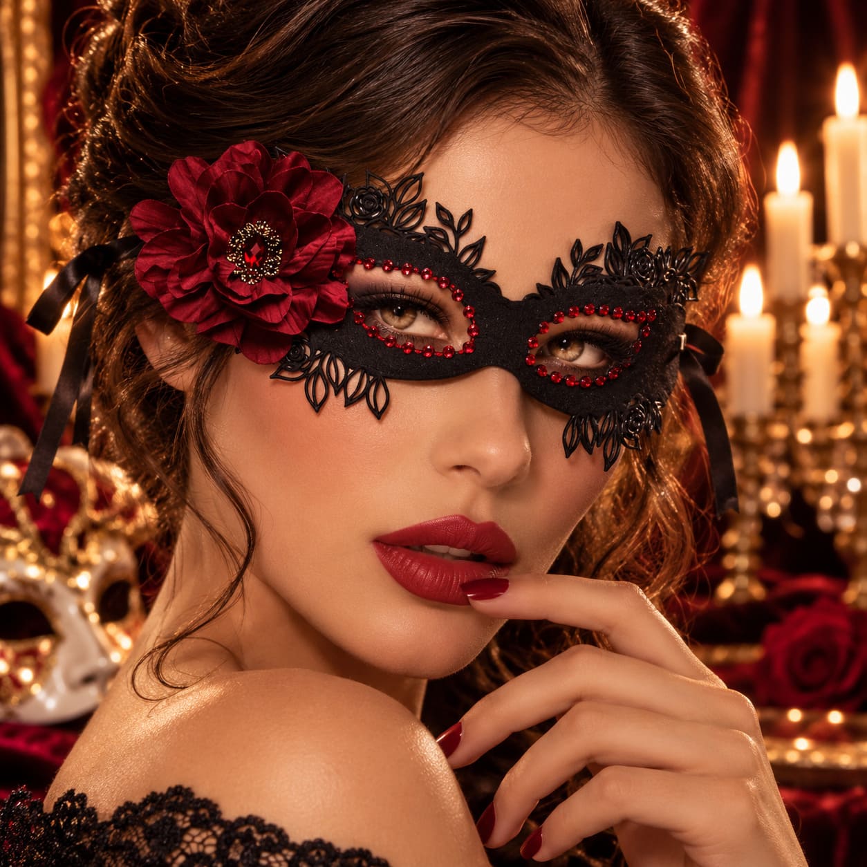 Masque Vénitien Bal Masqué Fleuri – Pierina
