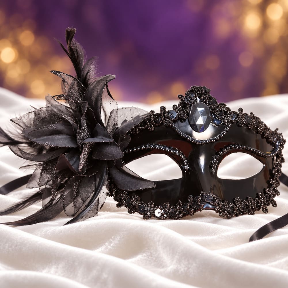 Masque Vénitien Noir Femme - Carmina