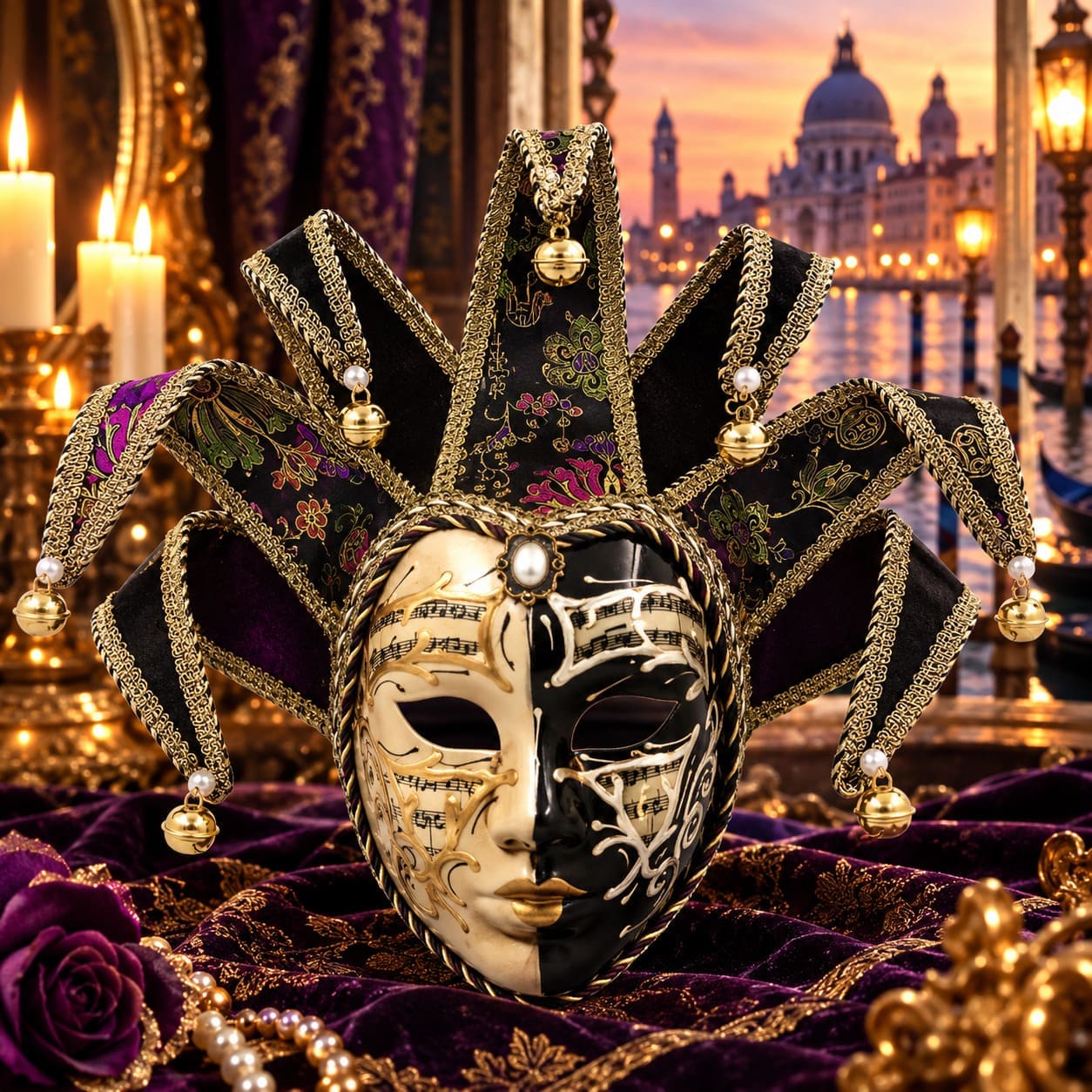 Masque de Carnaval Arlequin - Silvio